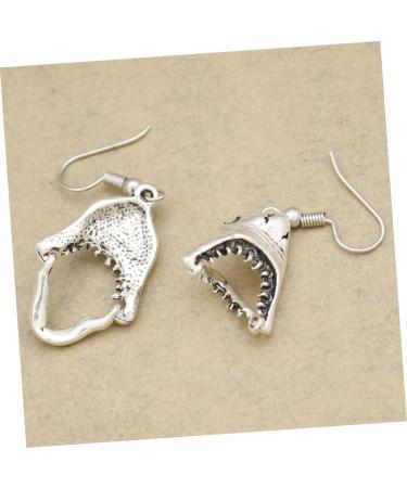 PACKOVE Sterling Silver Earrings 1 pair Earbobs Woman Earrings Girl Fashion Eardrop Mouth Shark for Silver Dress Dangler Night - Buy Online on SooperMarket.com