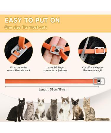 Cat Repellent Treatment Adjustable Cat Repellent Collars Natural Protection Repellent Collar for Cats Water Resistant Repellent Collar for Cats Small-Medium-Large Orange 1pack - Buy Online on SooperMarket.com