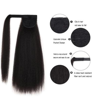 30 Inches Afro Kinky Straight Wrap Around Ponytail Long Afro Yaki Straight Ponytail Extensions for Women Girls Pony Tails Hair Pieces Dark Auburn Brown 30 inch magic ponytail 33# - Buy Online on SooperMarket.com
