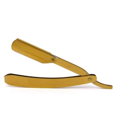 Replaceable blade razor with replaceable blade and gold-plated metal handle (incl. 2 replaceable blades)