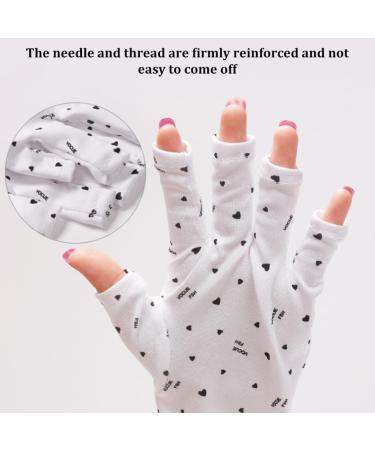 Moisturizing Gloves UPF 50+ Manicure Gloves UV Protection Gloves Gel Manicure Lamp Manicure Fingerless Gloves Manicure Dryer Length 11.5X40cm - Buy Online on SooperMarket.com