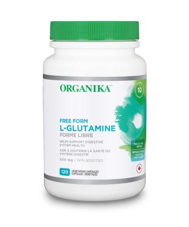 Organika L-Glutamine - Free Form 500mg- Supports Digestive System Health Aids Muscle Cell Repair- 120vcaps