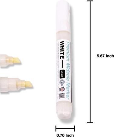 Wilkins Premium Midsole Marker - White - Customization Paint for Leather, Suede, Fabric & Foam - 2-4 Pairs - Buy Online on SooperMarket.com