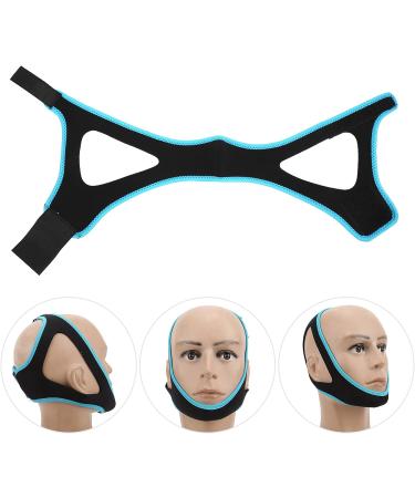 Adjustable Anti-Snoring Chin Strap - Black with Sky Blue Trim - Stop Snoring & Improve Sleep Quality - Buy Online on SooperMarket.com