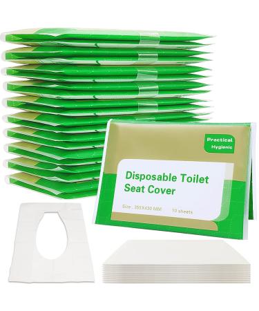 100 Pcs Toilet Seat Covers Disposable,Flushable Portable Travel Toilet Seat Paper Cover for Adults,Kids Potty Training,Travel,10 Individually Packing Paper Covers