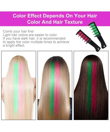 AOOWU 6 Colors Hair Chalk Comb Set - Safe & Non-Toxic Temporary Hair Dye for Girls Kids - Washable Hair Color Brush for Halloween, New Year Party & Cosplay - Buy Online on SooperMarket.com