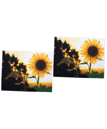 Zerodeko Floral Tapestry 2 Sets Sunflower Hanging Cloth Polyester (polyester) Household Hanging Pictures Floral Tablecloth 100X75cmx2pcs As Shownx2pcs