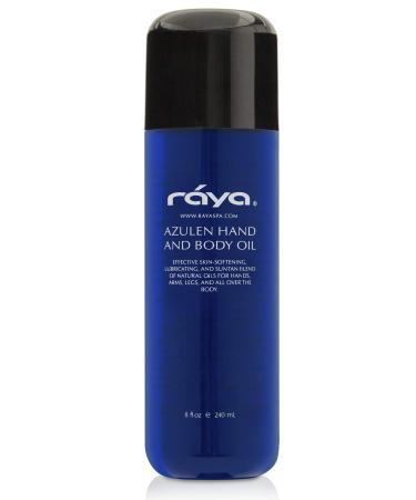 Raya Azulen Hand and Body Oil 8 oz (451) | Softening and Natural Blend of Oils for Hands Arms Legs and Body | Great as a Body Massage Oil | Great for All Skin 8 fl-oz