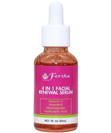 4 in 1 Facial Renewal Serum with Vitamin C and E Hyaluronic Acid and Niacinamide. Ultra Regenerating Facial Serum Treatment