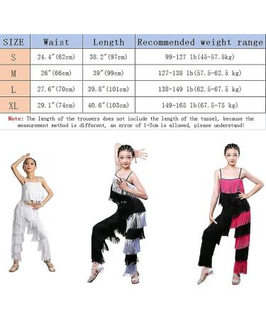Adult Women's Fringe Latin Dance Pants - Black Tassel Performance Costume - Orange - Medium - Buy Online on SooperMarket.com
