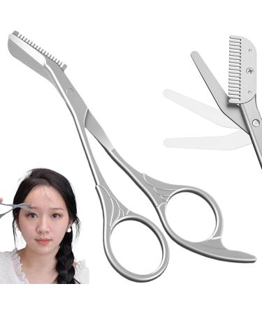 Eyebrow Scissors with Comb 5.63" Stainless steel Brow Scissors Rustproof Eye Brow Trimmer for Ladies Trimming Scissors with Non slip Handle for Home Travel - Buy Online on SooperMarket.com