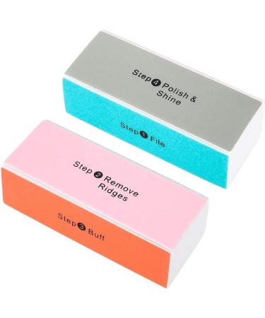 Set Of 5 Durable Nail Files and Powder Brushes - Buffing Tools with Various Grits for UV Gel Polish and Nail Accessories - Buy Online on SooperMarket.com
