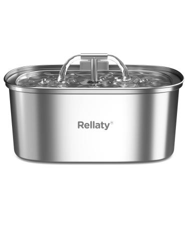 Rellaty Cat Water Fountain - Automatic Pet Water Fountain Dog Water Dispenser with 4 Replacement Filters, 108oz/3.2L Water Fountain for Cats Inside