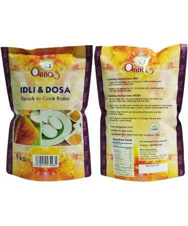 Anna's Dosa & Idli Batter 1KG |Wet Mix | Instant Rice Dosa Breakfast Mix | Pure Veg South Indian Breakfast Mix | 100% Natural Ingredients (Pack of 2) - Buy Online on SooperMarket.com