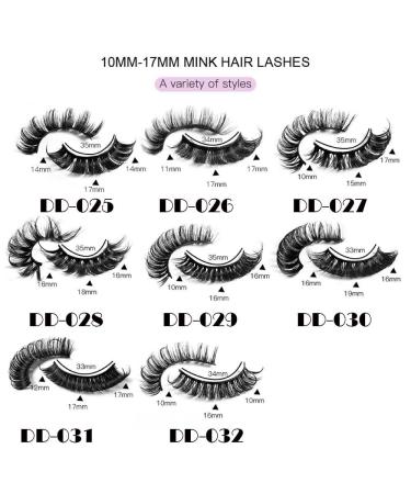 Russian Strip Lashes DD Curl Wispy 16mm - 10 Pairs Pack (DD-032) | Fluffy Faux Mink Lashes for Natural Volume Extension - Buy Online on SooperMarket.com