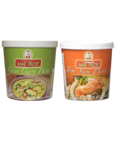 Mae Ploy Thai Green Curry and Tom Yum Curry Paste 400g by CNMART