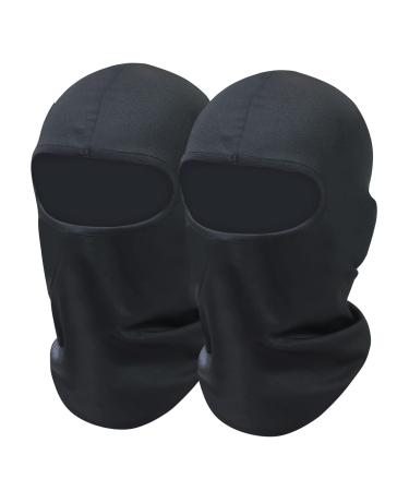 SHEVERCH 2 Pack Black Ski Mask UV Protection Lightweight Shiesty Mask Balaclava Face Mask Men Women Motorcycling 2pack-black