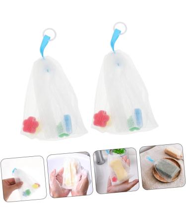Healeved 8 Pcs Foaming Net Foam Soap Body Exfoliator Soap Sack Saver Pouch Net Bag for Soap Pe White - Buy Online on SooperMarket.com