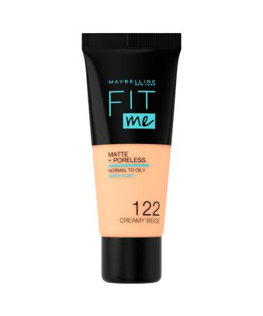 MAYBELLINE Fit Me Matte plus Poreless No. 122 Creamy Beige 30 ml (1 pack) 1 piece 30 ml (1 pack) No. 122 Creamy Beige