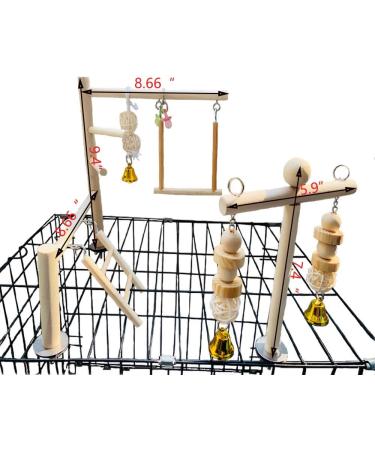 PINVNBY Bird Playground Parrot Play Gym Parakeet Cage Play Stand Wooden Perches Playpen Ladders Conure Chewing Climbing Swing Toy Birdcage Accessories for Small Cockatoo Cockatiel Lovebirds Budgie - Buy Online on SooperMarket.com