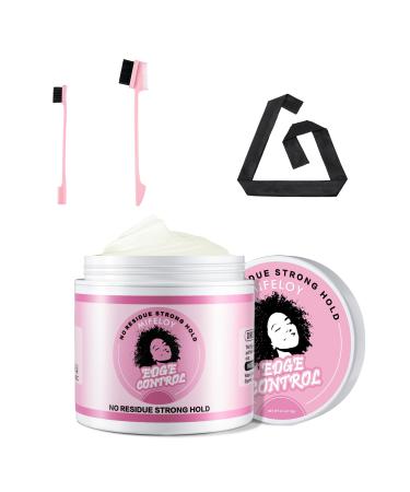 4 Pcs Wig Kit for Lace Front Wigs for Beginners Cosplay Girls Women 113g Edge Control Wax Pomade Styling Gel Satin Edge Laying Scarf 3 In 1 Edge Brush Double Sided Edges Control Brush - Pink