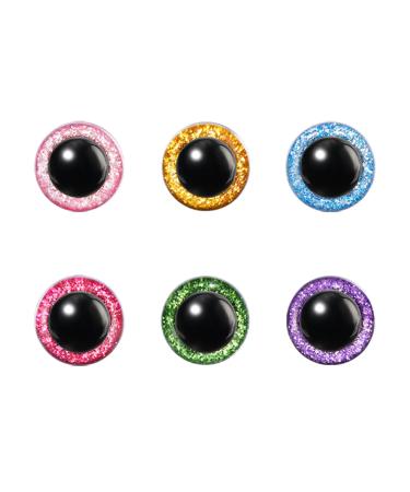 MUCUNNIA 6pcs 24mm Colorful Glitters Gaskets (Only Gaskets No Eyes)