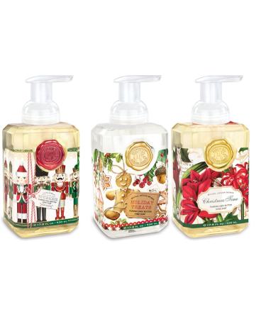 SPECIAL HOLIDAY EDITION: Michel Design Works 3-PACK Holiday Foaming Soaps - Christmas Time Nutcracker Holiday Treats