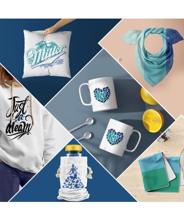 FANGZHIDI Infusible Transfer Ink Sheets 12 pcs Blue Solid Color Bundle - Pre-Printed Sublimation Paper for T-Shirt and Mug - Buy Online on SooperMarket.com