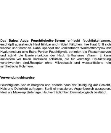 Balea Aqua Moisture Serum 1.01 fl.oz - Hydrating Serum Made in Germany | Buy Internationally - Buy Online on SooperMarket.com