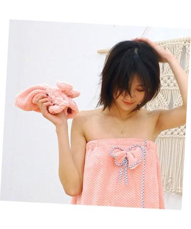 MAGICLULU Coral Fleece Hair Drying Cap Fast Drying Cap Shower Water Absorption Hair Cap Pink Princess Hat Hedging - Buy Online on SooperMarket.com