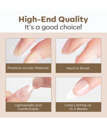 Modelones 216 Piece Full Cover Nail Tips Set - Soft Gel & Pre-Buff PMMA Resin - 12 Sizes Medium Almond - Perfect for DIY Nail Art - Buy Online on SooperMarket.com
