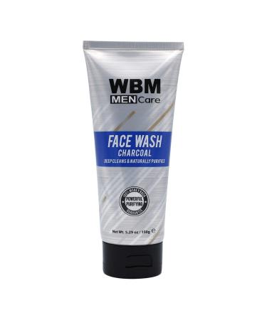 WBM Men Care Naturally Purifies Face Cleanser With Charcoal Daily Face Wash For All Skin Types - 5.29 Oz