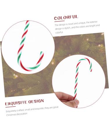 HOLIDYOYO 30pcs Simulated Candy Cane Holiday Candy Cane Christmas Party Favors Christmas Candy Props Plastic White Green Red 15X4cm - Buy Online on SooperMarket.com