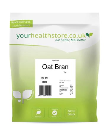 yourhealthstore Premium Gluten Free Oat Bran 1kg Made in Britain (Recyclable Pouch)