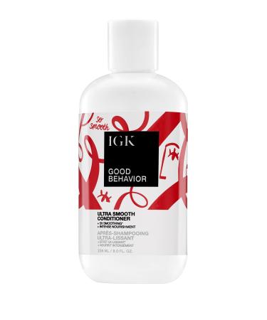 IGK GOOD BEHAVIOR Ultra Smooth Conditioner | Frizz Control + Hydrates + Shine | Vegan + Cruelty Free | 8 Fl Oz (Pack of 1)