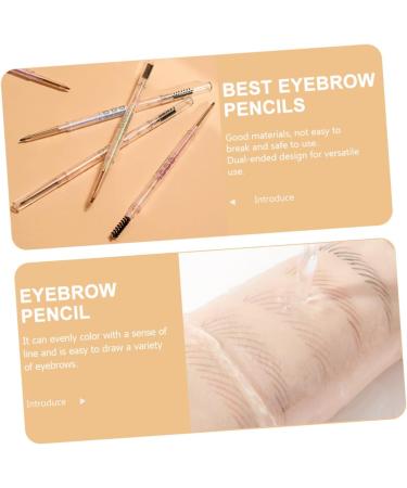 Gogogmee 5pcs Brow Pencils with Brush Brown Eyebrow Pencil Hair Double Bun Eyebrow Makeup Pencils Plastic - Buy Online on SooperMarket.com
