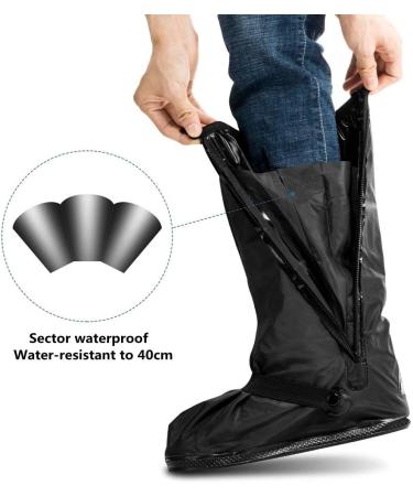Waterproof Reusable Rain Boot Overshoes | Anti-Snow Shoe Covers for Men & Women | Black X-Large - Buy Online on SooperMarket.com
