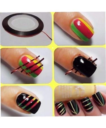 Cinnamon Color Glitter Nail Art Striping Tape - 4pcs Adhesive Rolls, 1-3mm Tips - Buy Online on SooperMarket.com
