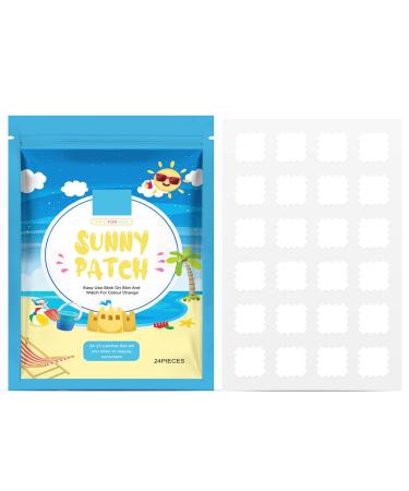 UV Detecting Patches 24 Pieces UV Detection Stickers UV Patches for Outdoor UV Detection Stickers for Sunscreen Reapply Reminder Sunny Patch UV Detecting Patches Face & Body-Easy to Use