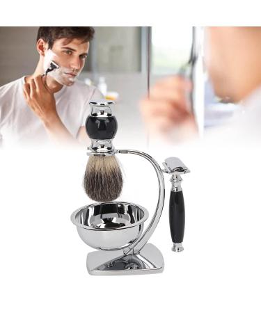 Men's Shaving Brushes Kit - 4 in 1 Stainless Steel Razor Blades Holder & Soft Cleaning Brush | Perfect Father's Day Gift Set for Men - Buy Online on SooperMarket.com