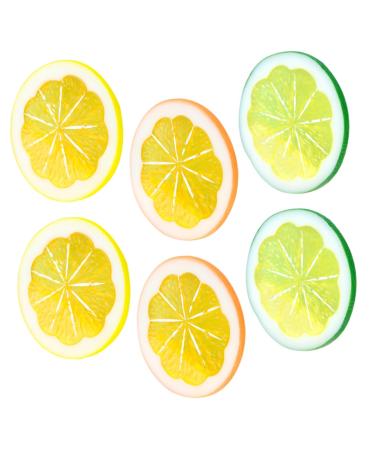 Alipis 6pcs Artificial Lime Simulation Fruits Simulated Fruit Model Faux Lemon Slices Lemon Slices for Soap Lifelike Lemon Props Lemon Slices Artificial Ornament Filling Orange Slices Pvc