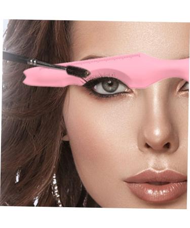 PLAFOPE Silicone Eyeliner Stencil 2pcs Silicone Beauty Ruler Eyelash Spoolies Face Cream Applicator Eyebrow Template With Wings 15.00X4.15X0.50CM Pink-1 - Buy Online on SooperMarket.com