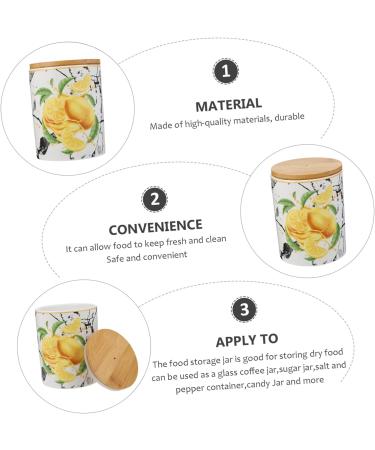 ABOOFAN 1pc Ceramic Airtight Jar Food Jar Candy Wood - Buy Online on SooperMarket.com