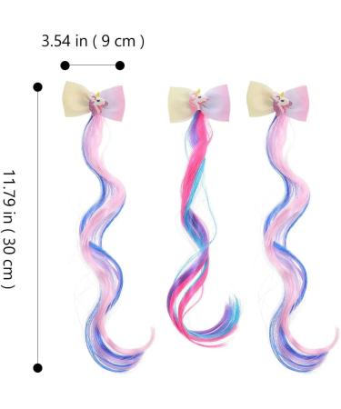 Hair Accessories for Girls Bulk Unicorn Wigs for Hair Extensions Clips 3PCS - Buy Online on SooperMarket.com