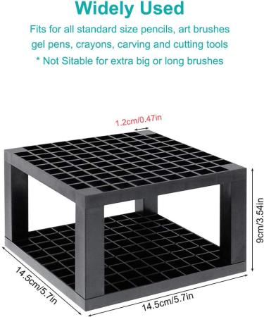 96 Hole Pencil & Brush Holders 2 Pack Multi Bin Plastic Desk Stand Organizer Holding Rack for Pens Paint Brushes Colored Pencils Gel Pens Markers and Modeling Tools Storage & Organizing Crate - Buy Online on SooperMarket.com