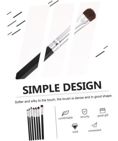 MUSISALY 7pcs Eye Makeup Brushes Halloween Hair Bows for Women Portable Eyeliner Brush Makeup Bag Black Wood - Buy Online on SooperMarket.com