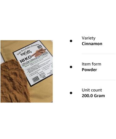 NIKO Ceylon Cinnamon Powder - 200g Pack | Pure & Aromatic | No GMOs | Direct from Sri Lankan Plantation - Buy Online on SooperMarket.com