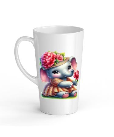 White Ceramic Baby Elephant Mug - Large 483 ml Perfect for Hot Chocolate or Milk Fun and Easy to Use