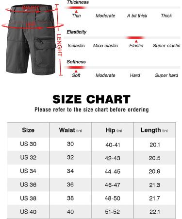 Rdruko Men's Quick Dry Cargo Shorts - Dark Grey, 36 - Buy Online on SooperMarket.com