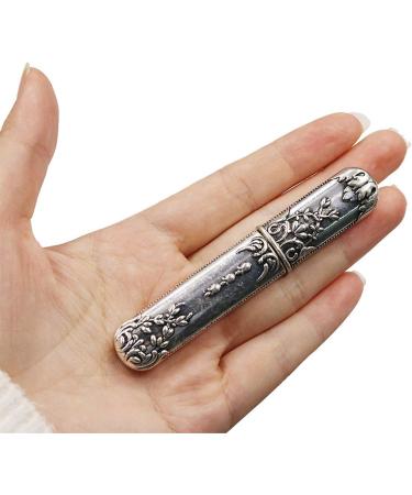 Portable Sewing Needle Storage Case - Vintage Embroidery Holder Box for Hand Sewing Needles - DIY Sewing Tools (Silver) - Buy Online on SooperMarket.com